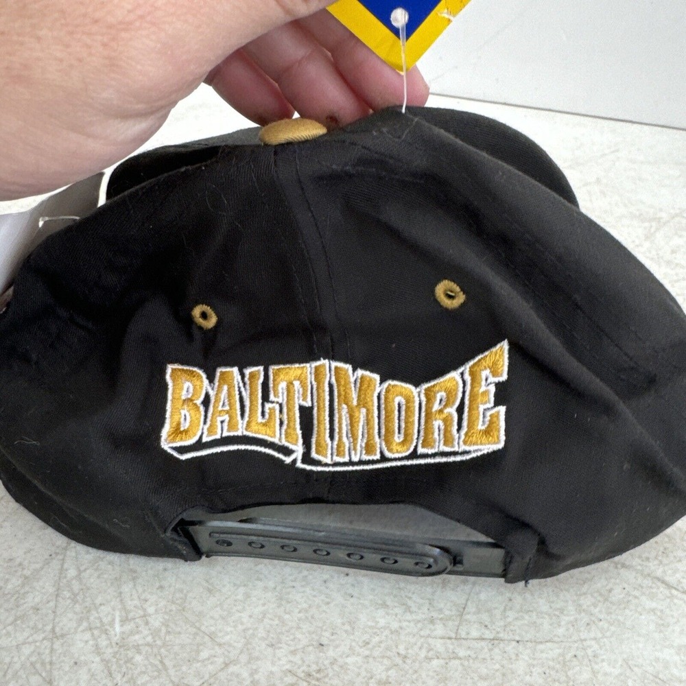 Youth Black and Gold Vintage Baltimore Ravens Two-Tone Snapback Hat - Picture 7 of 11